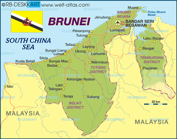 political map of brunei